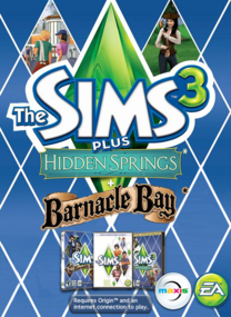 The Sims 3 Plus Hidden Springs and Barnacle Bay packshot box art