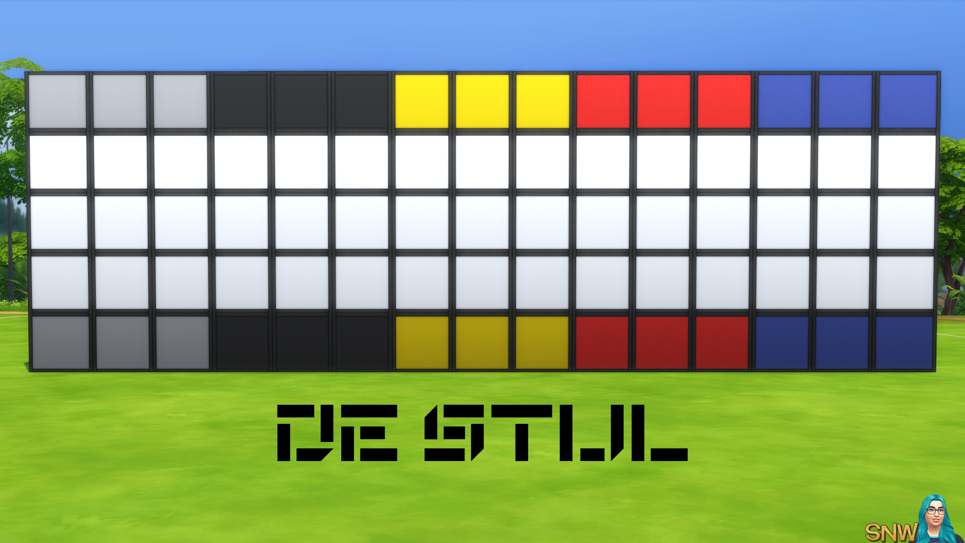 De Stijl Walls for The Sims 4