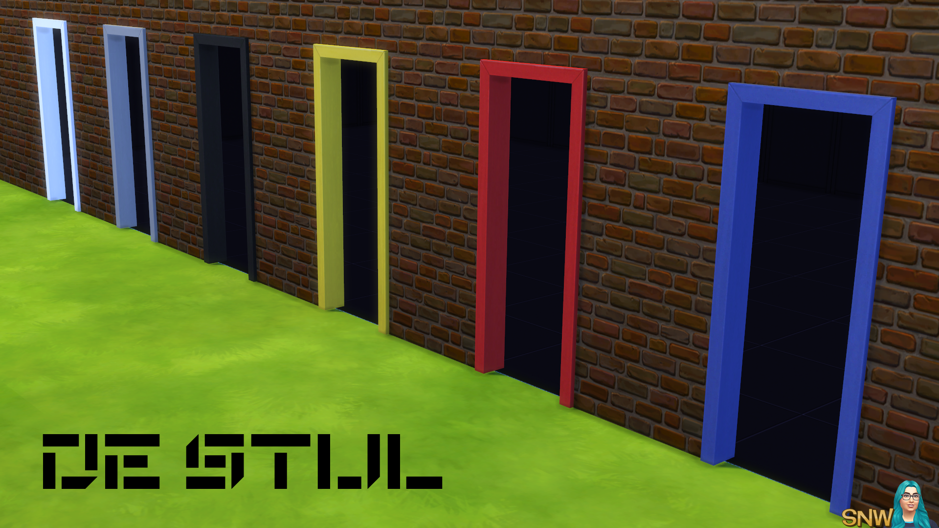 De Stijl Doors for The Sims 4