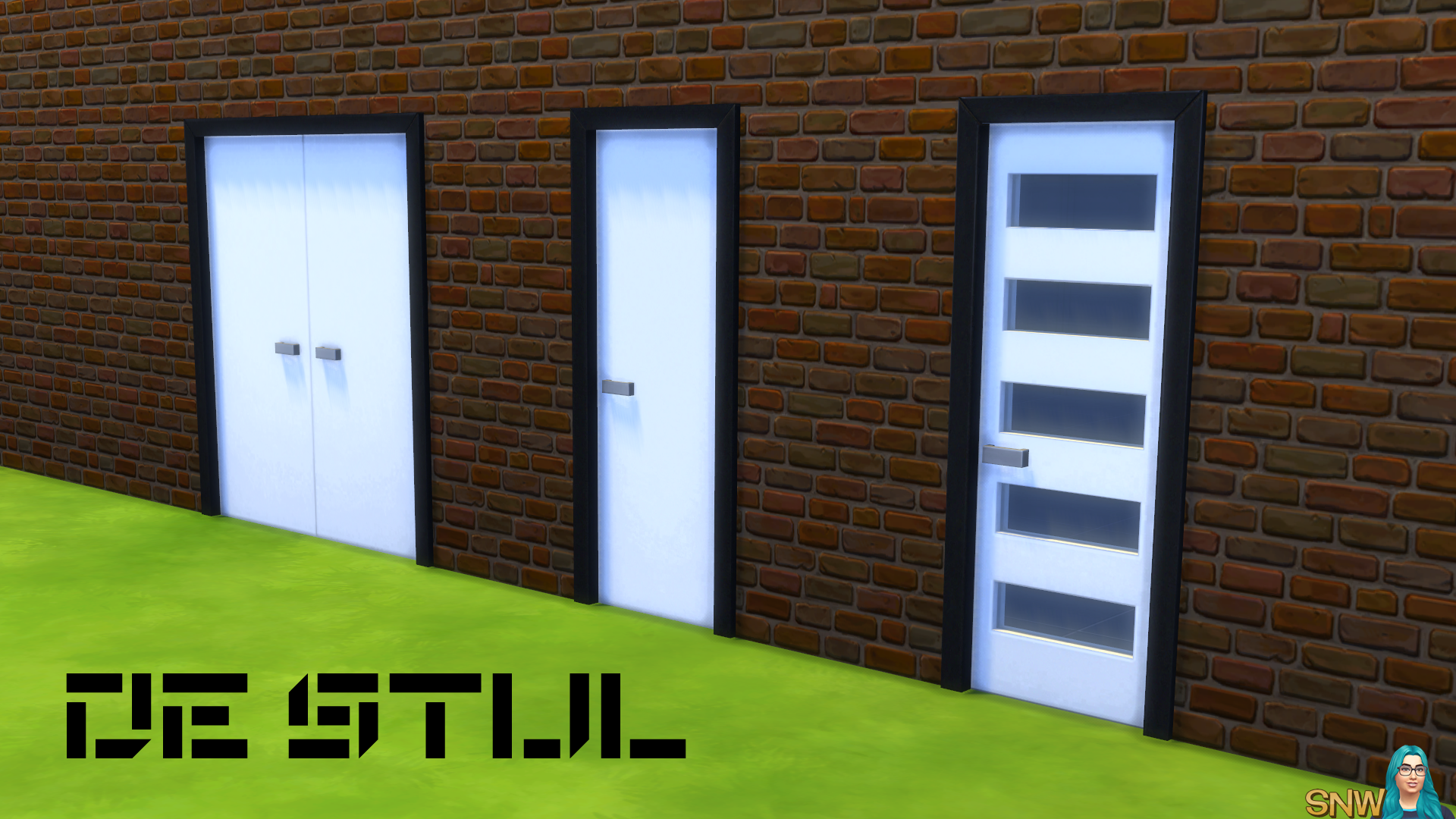 De Stijl Doors for The Sims 4