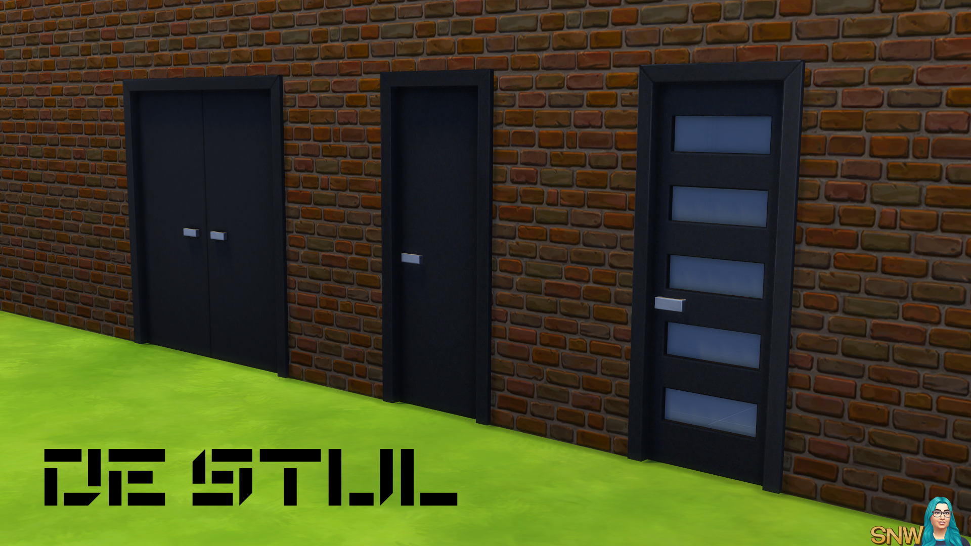 De Stijl Doors for The Sims 4