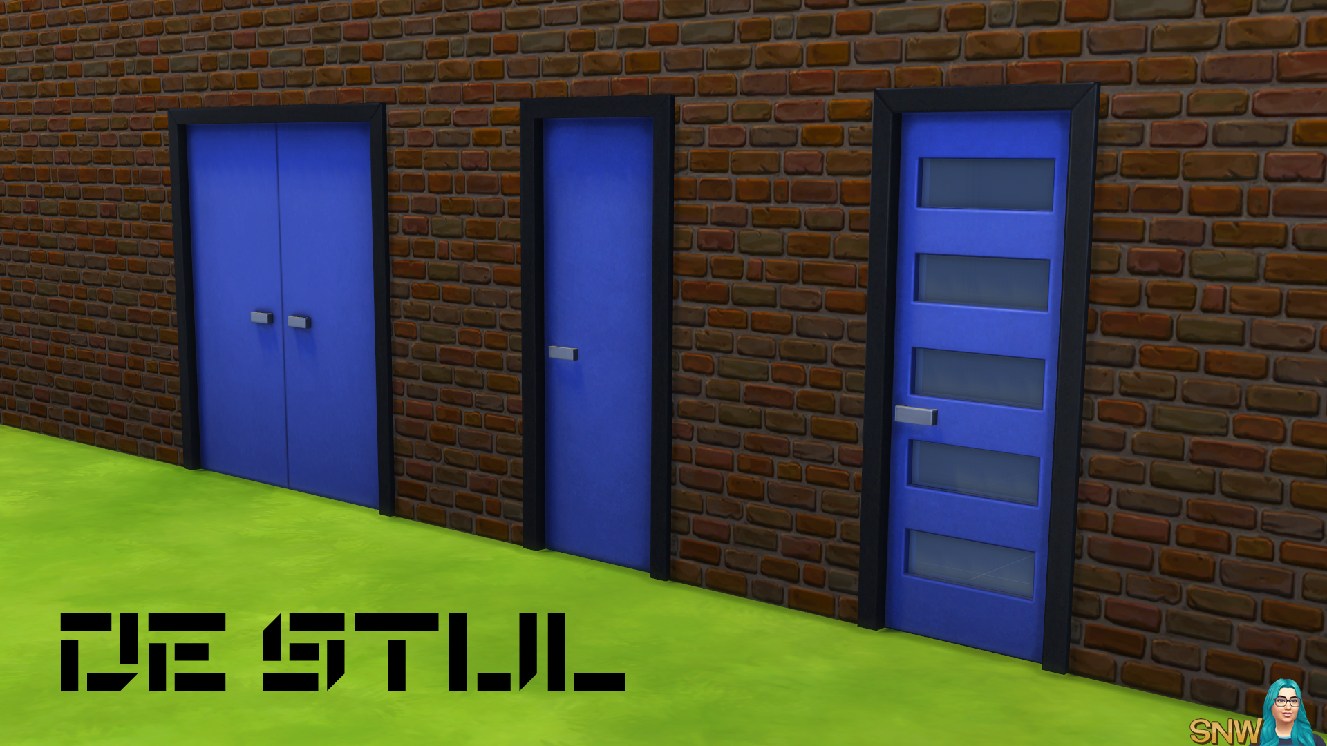 De Stijl Doors for The Sims 4