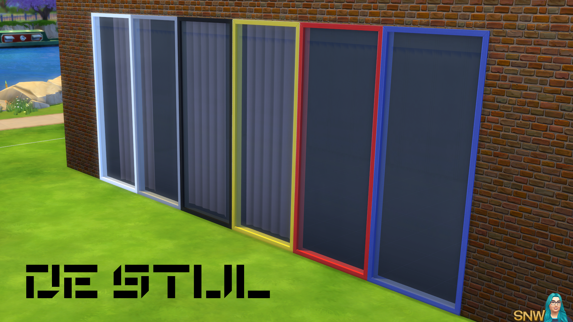 De Stijl Windows for The Sims 4