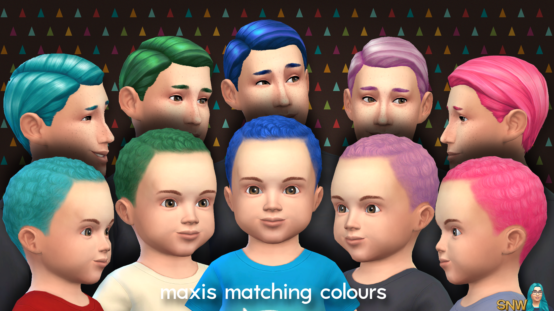 Maxis Matching Curls Short Hairdo for Toddlers