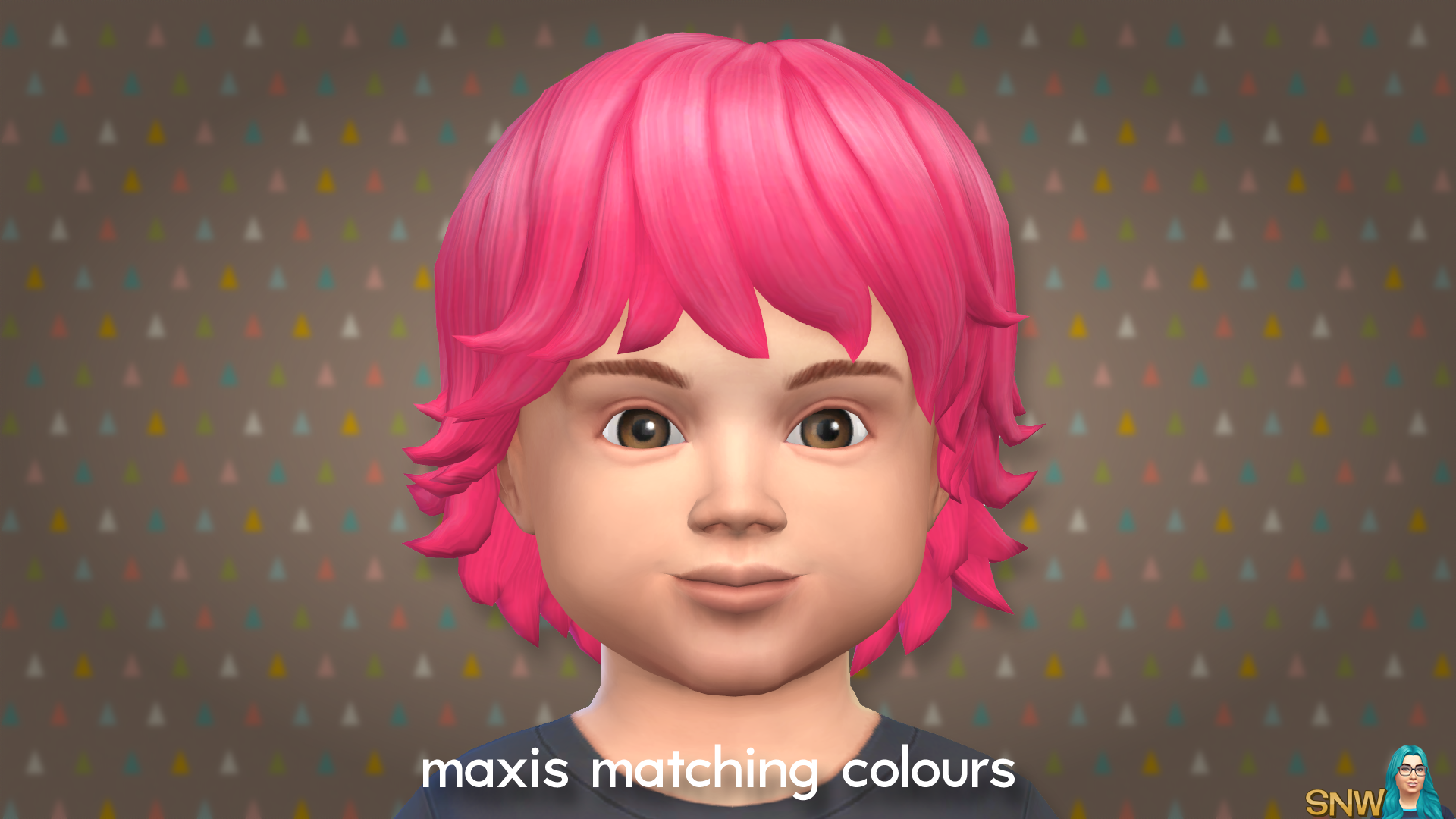 Maxis Matching Medium Wavy Hairdo for Toddlers