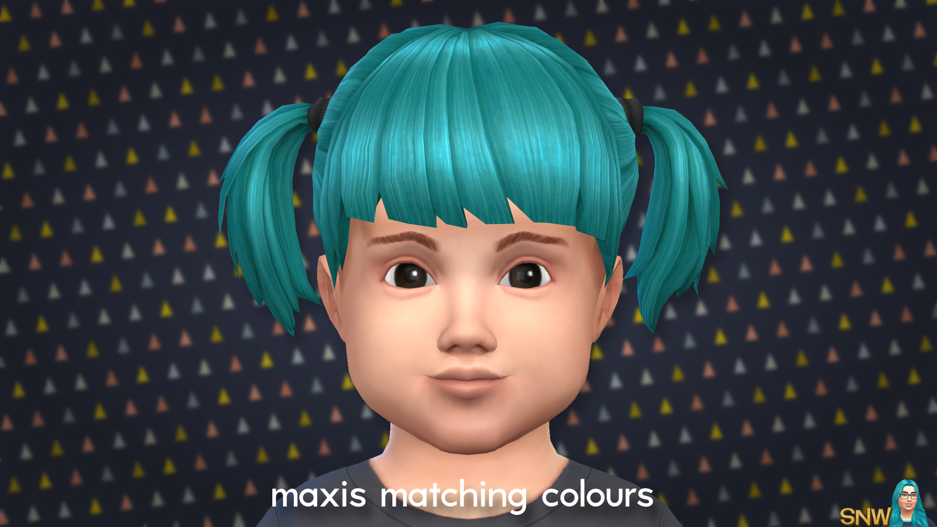 Maxis Matching Pigtails Hairdo for Toddlers