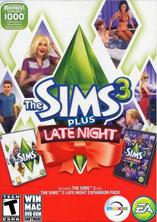 The Sims 3 Plus Late Night packshot box art