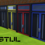 De Stijl Doors for The Sims 4