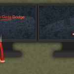 Golden Gate Bridge (dark mode) dual screen wallpaper by Rosana at SporeNetwork